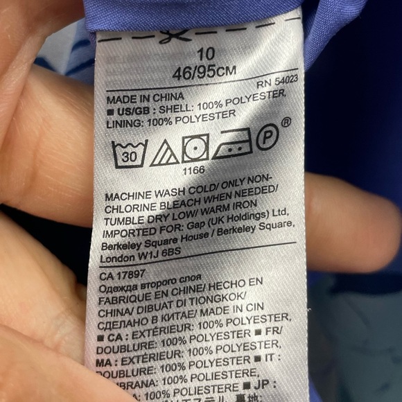 Banana Republic Blue Floral Empire Waist Knee Length Dress with Pockets - Picture 11 of 14